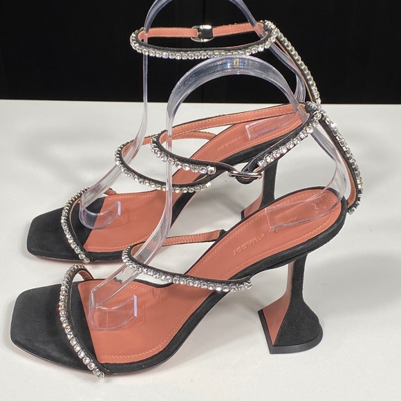 New Authentic Amina Muaddi Gilda Crystal Sandals - Picture 7 of 10